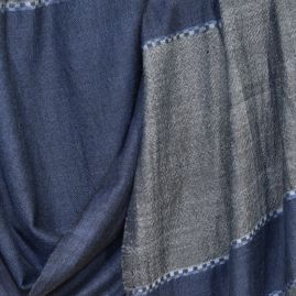 Wollen sjaal Fasil navy/grey